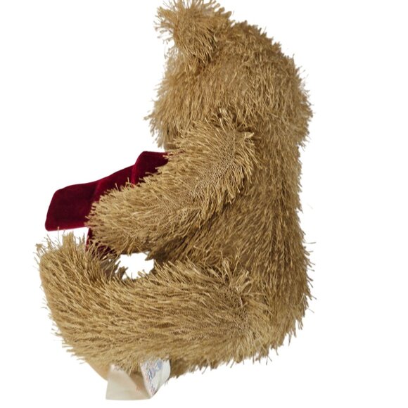 VTG Plush Teddy Bear Red Velvet Bow Cute Soft Kids Baby Gift Toy Birthday - Picture 7 of 13